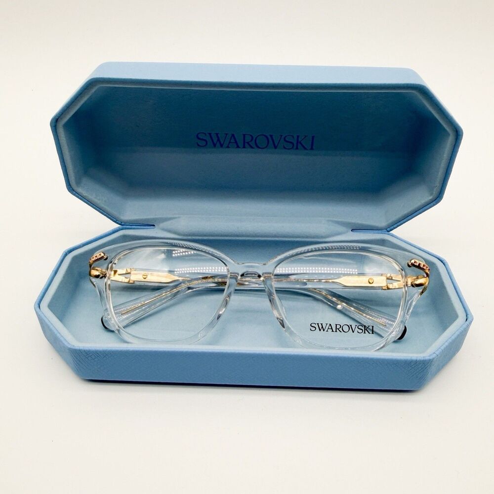 Swarovski SK2032 Eyeglasses Frames Transparent Crystal Demo Lenses 54mm NEW - Picture 2 of 16